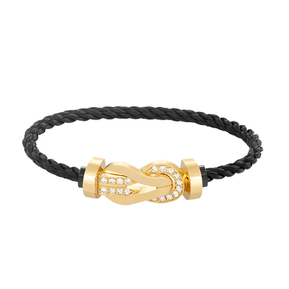 [Rose Jewels]Chance großes 8-stelliges Schnallen-Halbdiamant-Armband Gold