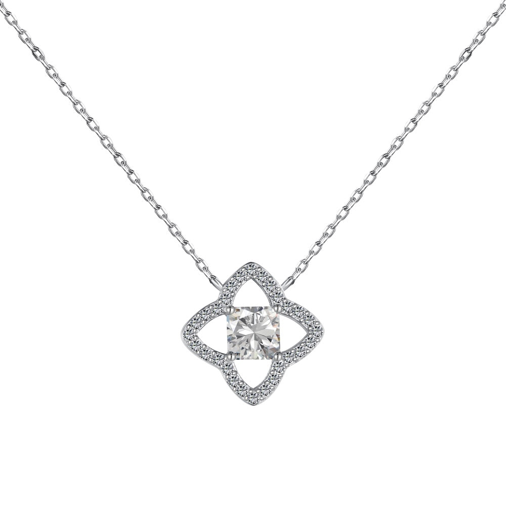 [Rose Jewels]Exquisite Flower Shape Princess Cut Necklace