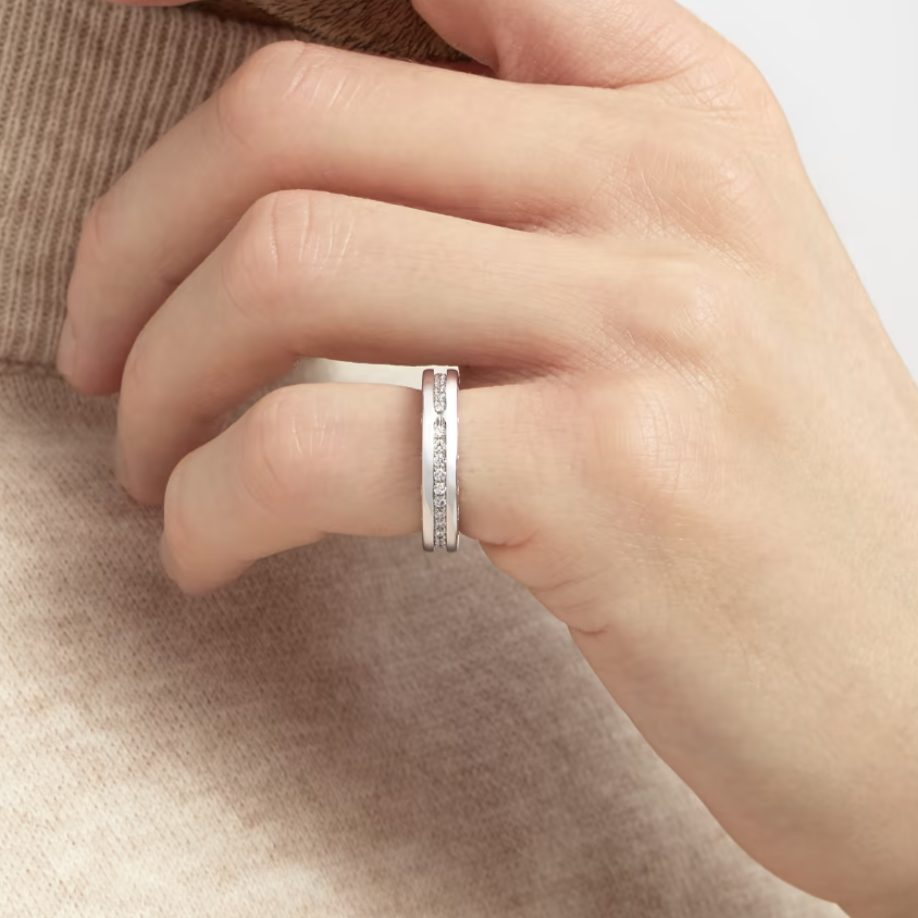 [Rose Jewels]ZERO 1 EINBAND-RING MIT DIAMANTEN AUF DEM SPIRALRING