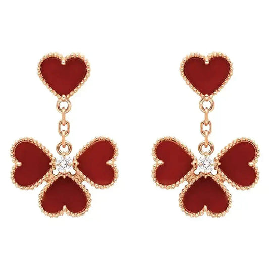 [ROSE]SWEET CLOVER CARNELIAN EARRINGS