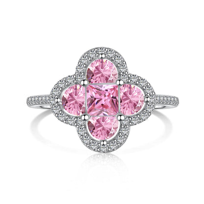 [Rose Jewels]Luxurious Eternity Flower Shape Banquet Ring