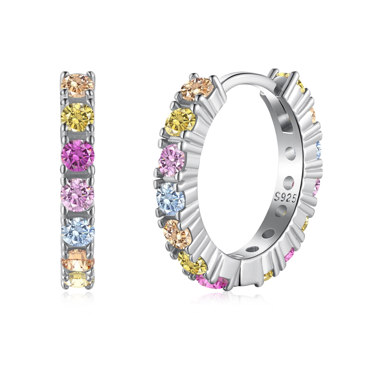 [Rose Jewels]Radiant Colorful Round Cut Earrings