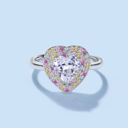 [Rose Jewels]Delicate Ebullient Heart Shape Wedding Ring