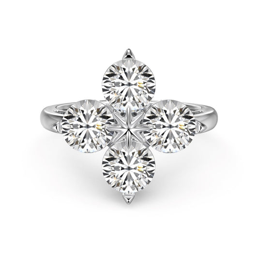 [Rose Jewels]Four-Leaf Clover Eight-Pointed Star Ring