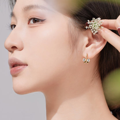 [Rose Jewels]Exquisite Earrings With Heart-Shaped Bow Design