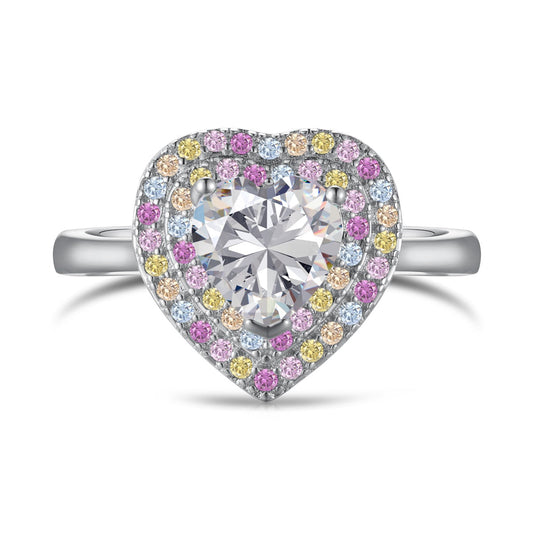 [Rose Jewels]Delicate Ebullient Heart Shape Wedding Ring