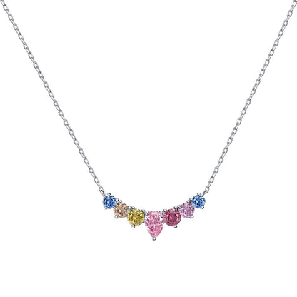 [Rose Jewels]Zierliche bunte Herzkette