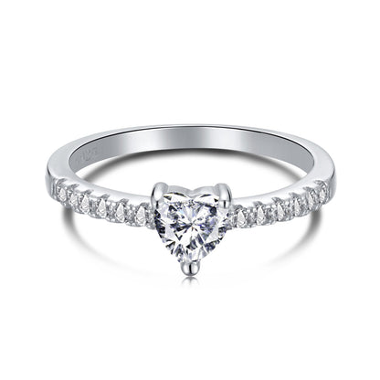 [Rose Jewels]0.5 Carat CaratEternity Charming Heart Shape Lover Ring