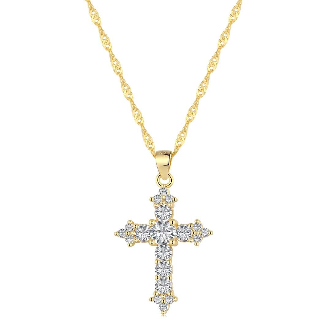 [Rose Jewels]Delicate Cross Shape Necklace