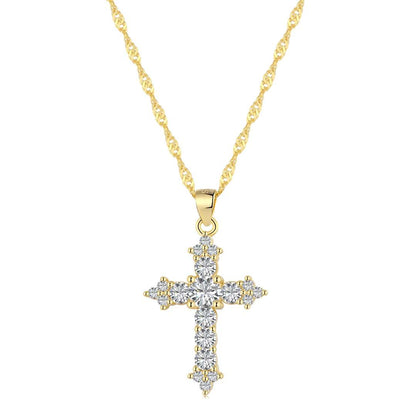 [Rose Jewels]Delicate Cross Shape Necklace