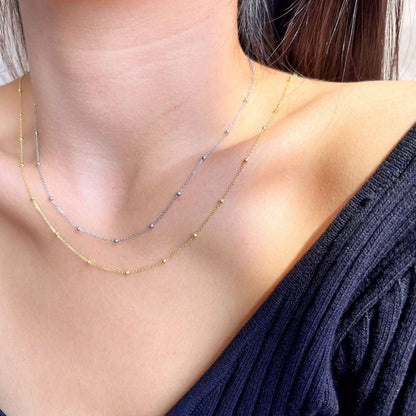 [Rose Jewels]Small Bead Clavicle Chain Simple Necklace