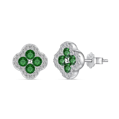 [Rose Jewels]Four-Leaf Clover Flower Shaped Earrings