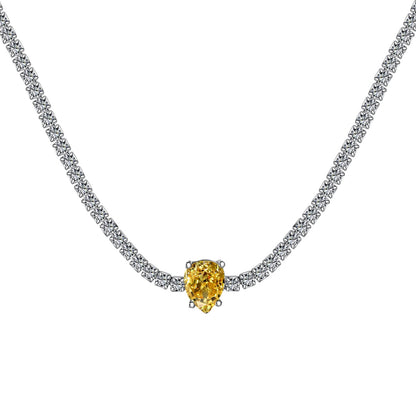 [Rose Jewels]1.0 carat Unique Pear Cut Tennis Necklace