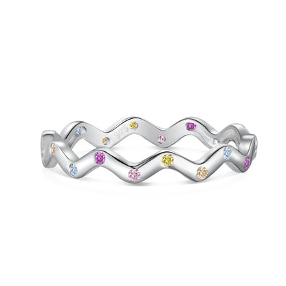 [Rose Jewels]Verzierter, lebendiger Alltagsring mit rundem Schliff