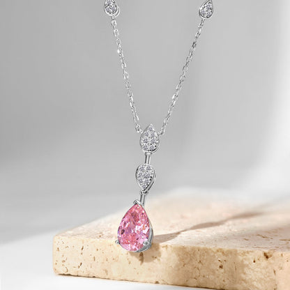 [Rose Jewels]Dazzling Pear Cut Necklace