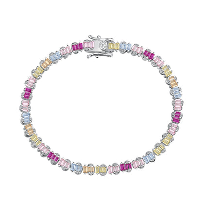 [Rose Jewels]Delicate Colorful Emerald Cut Party Bracelet