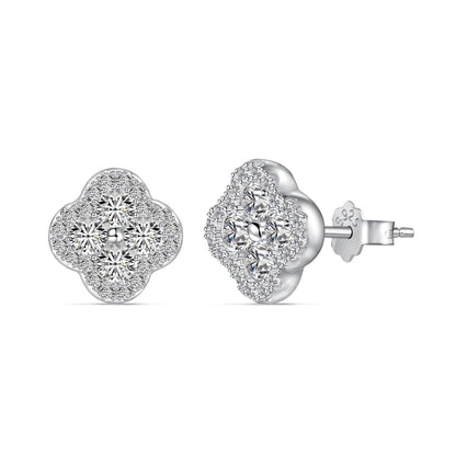 [Rose Jewels]Four-Leaf Clover Flower Shaped Earrings