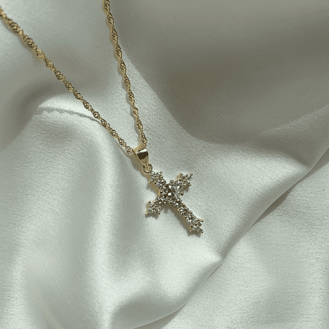 [Rose Jewels]Delicate Cross Shape Necklace