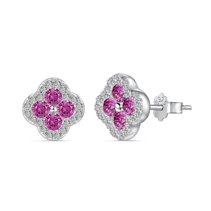 [Rose Jewels]Four-Leaf Clover Flower Shaped Earrings