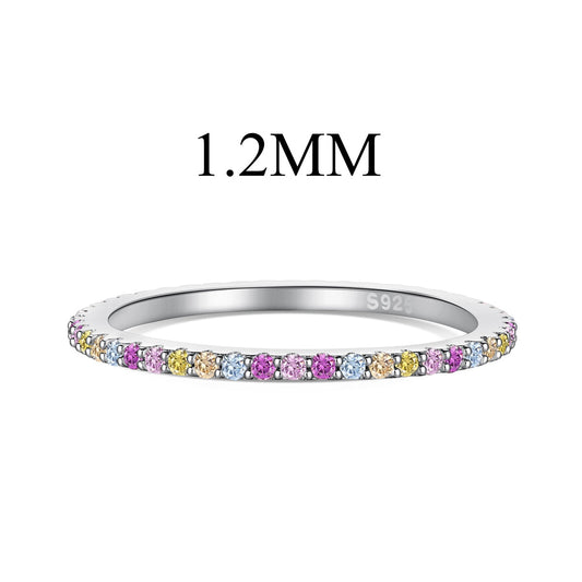 [Rose Jewels]Ornate Colorful Round Cut Tennis Ring