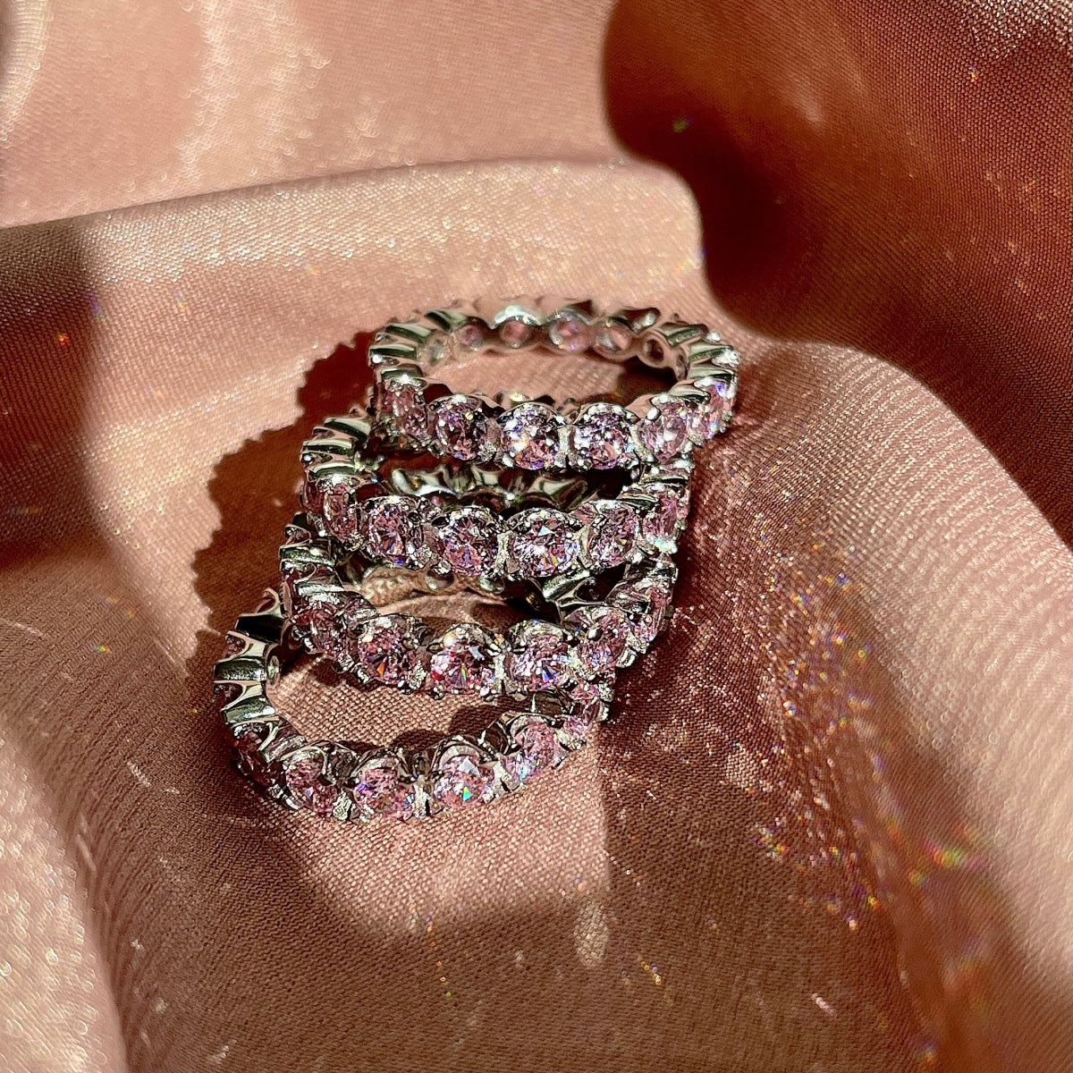 [Rose Jewels]Eternity Round Cut Tennis Ring