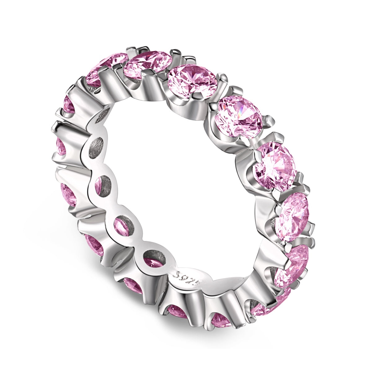 [Rose Jewels]Eternity Round Cut Tennis Ring