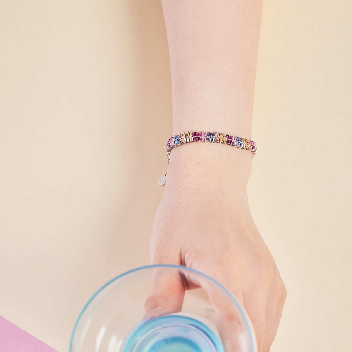 [Rose Jewels]Sparkling Exquisite Multi Cut Party Bracelet