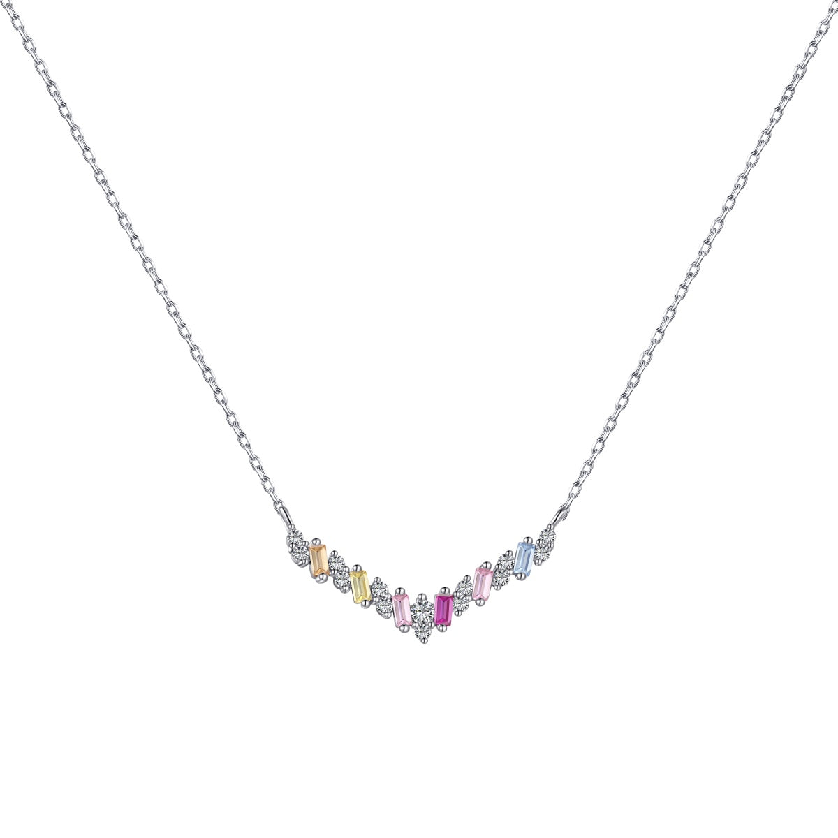 [Rose Jewels]Dazzling Rainbow Necklace