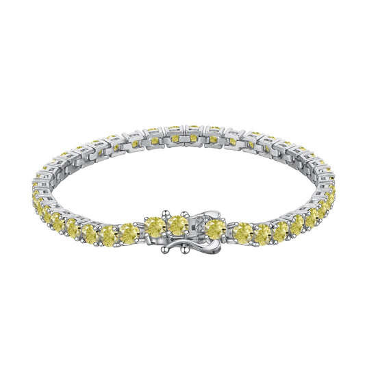 [Rose Jewels]Ornate Dazzling Round Cut Tennis Bracelet