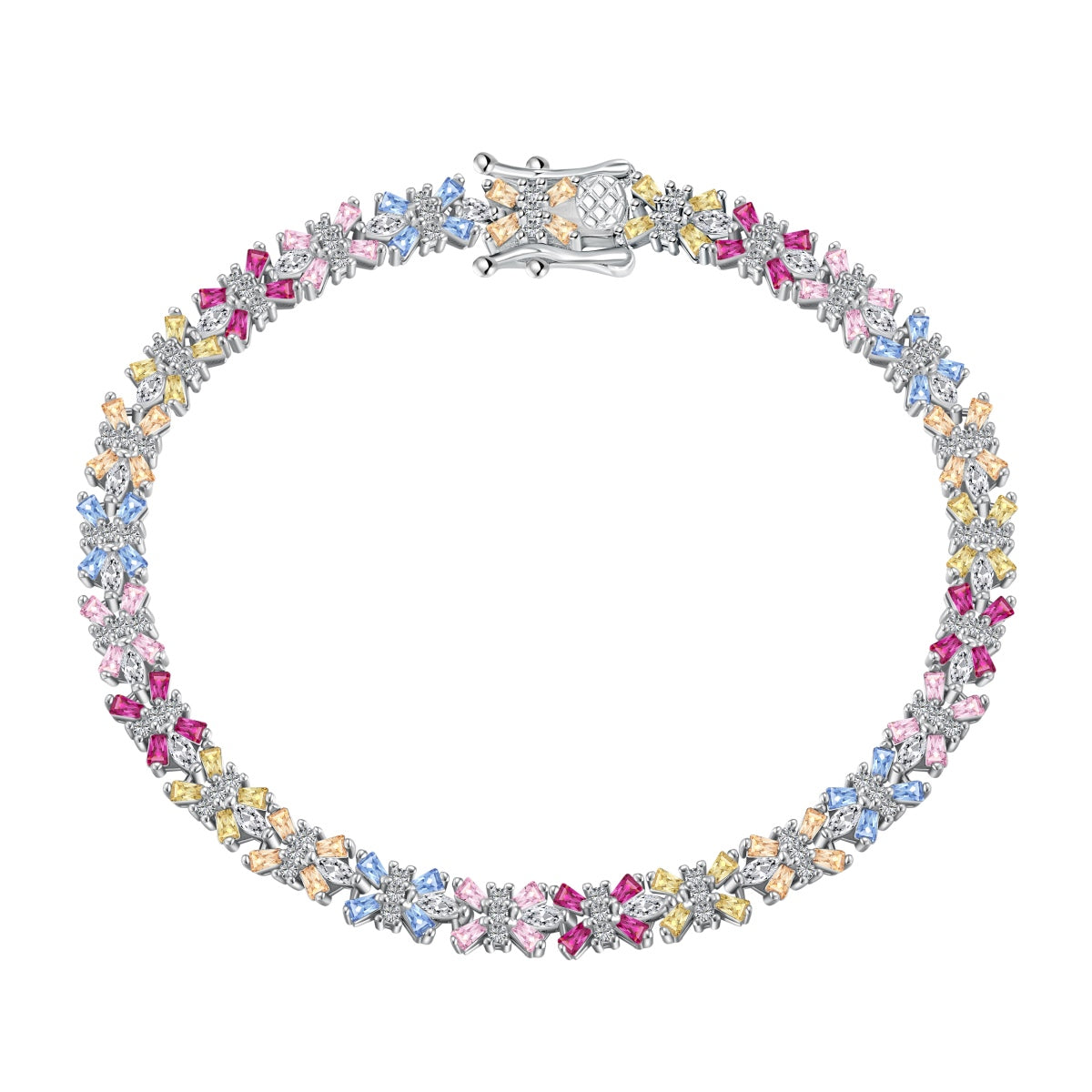 [Rose Jewels]Radiant Colorful Emerald Cut Party Bracelet