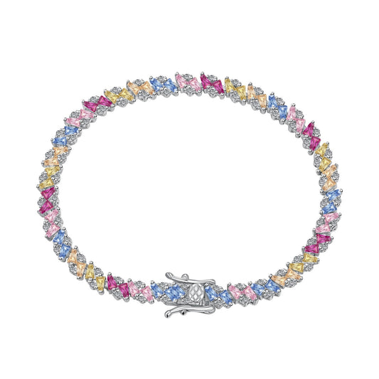 [Rose Jewels]Ornate Sparkling Multi Cut Party Bracelet