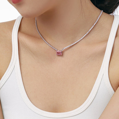 [Rose Jewels]4.0 Carat Elegant Radiant Cut Necklace