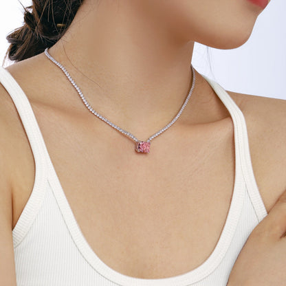 [Rose Jewels]4.0 Carat Elegant Radiant Cut Necklace