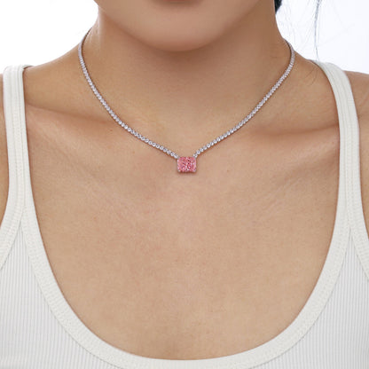 [Rose Jewels]4.0 Carat Elegant Radiant Cut Necklace