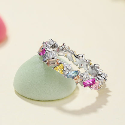 [Rose Jewels]Dazzling Polychromatic Multi cut Daily Ring