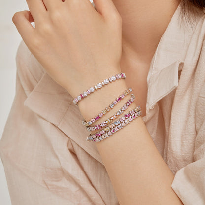 [Rose Jewels]Delicate Colorful Emerald Cut Party Bracelet