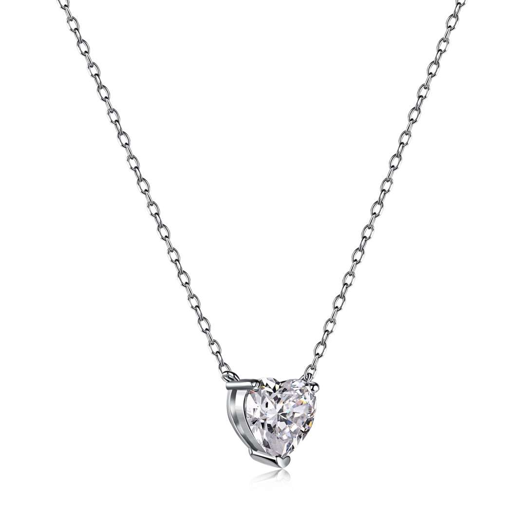 [Rose Jewels]Heart Shape Main Stone Pendant Collarbone Necklace