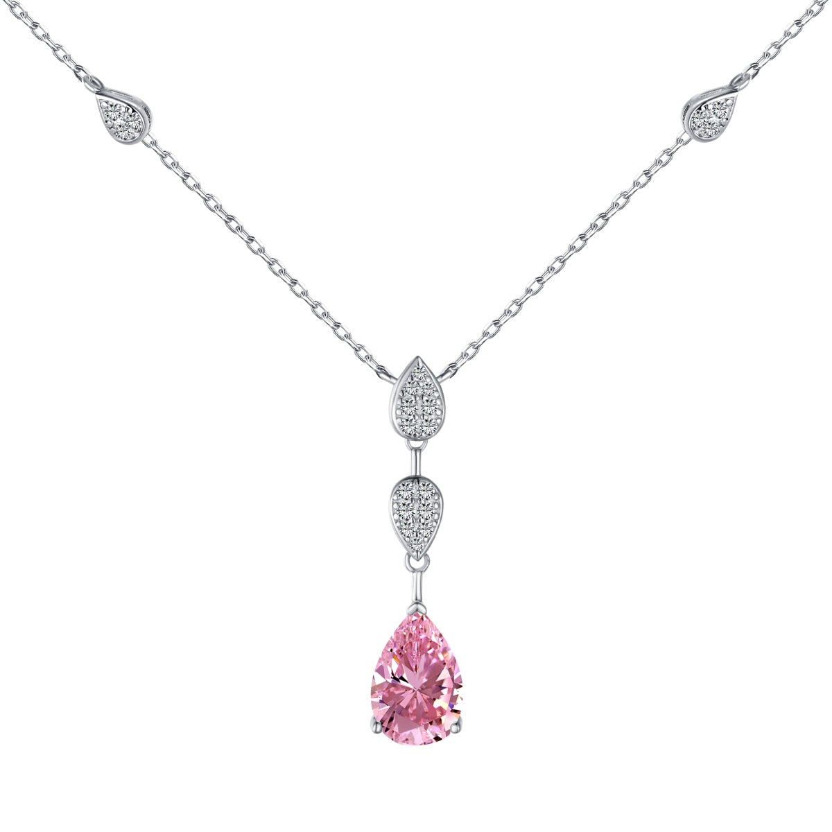 [Rose Jewels]Dazzling Pear Cut Necklace