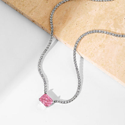 [Rose Jewels]4.0 Carat Elegant Radiant Cut Necklace