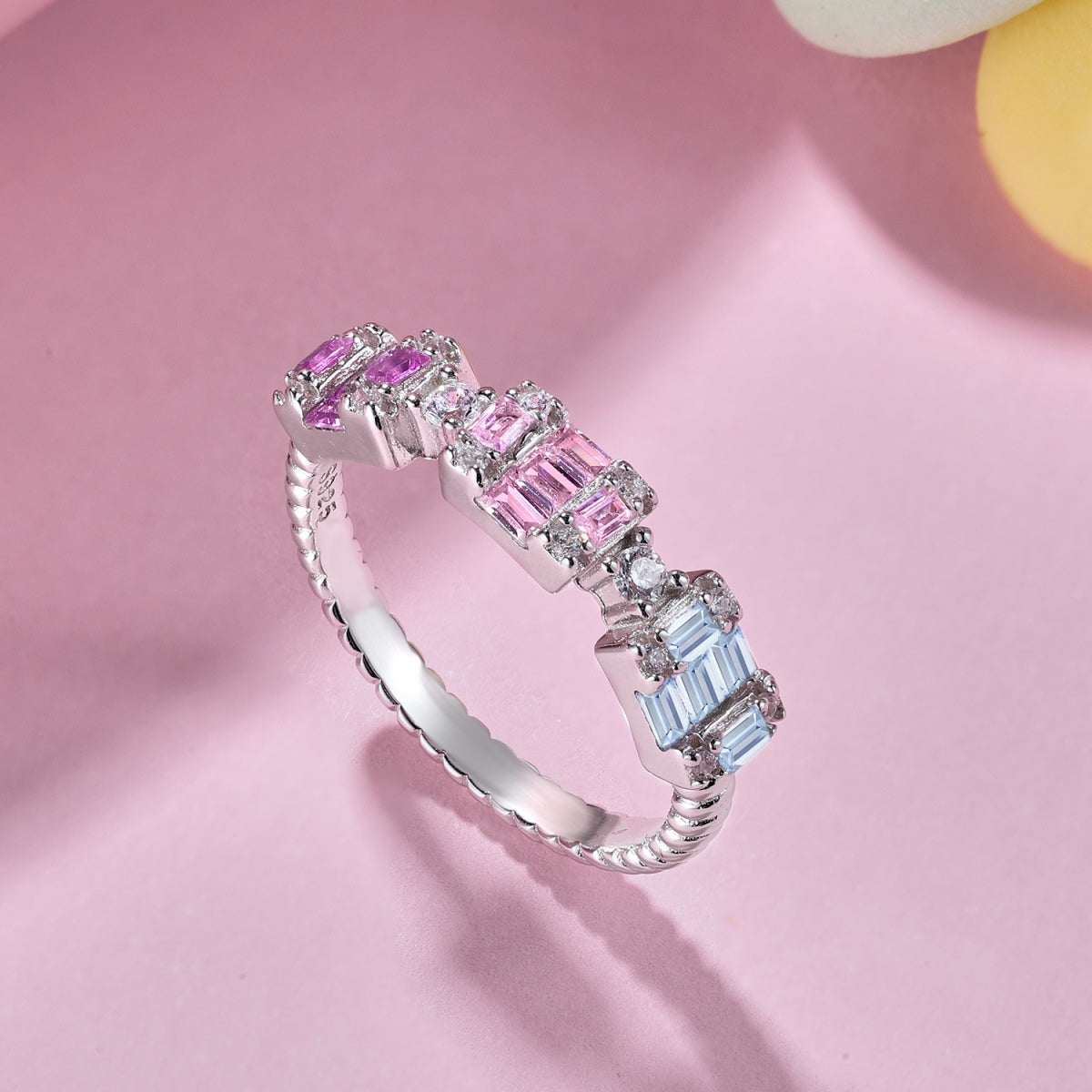 [Rose Jewels]Unique Colorful Emerald Cut Party Ring