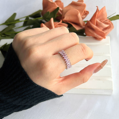 [Rose Jewels]Gorgeous Marquise Cut Tennis Ring