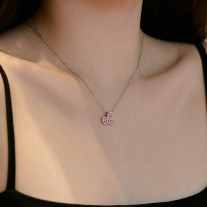 [Rose Jewels]Elegant Flower Shape Pear Cut Necklace