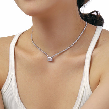 [Rose Jewels]4.0 Carat Elegant Radiant Cut Necklace