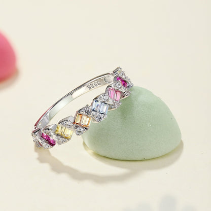 [Rose Jewels]Delicate Vibrant Emerald Cut Daily Ring