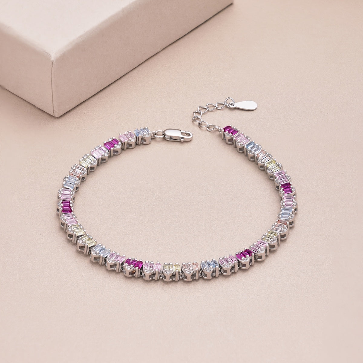 [Rose Jewels]Delicate Colorful Emerald Cut Party Bracelet