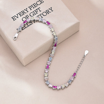 [Rose Jewels]Delicate Colorful Emerald Cut Party Bracelet