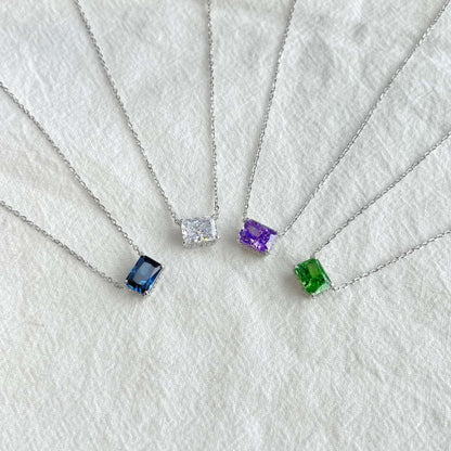 [Rose Jewels]Luxurious Square Shape Colorful Necalack