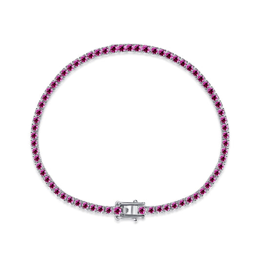 [Rose Jewels]Dazzling Colorful Round Cut Daily Bracelet