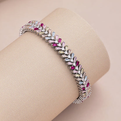 [Rose Jewels]Zierliches strahlendes Smaragdschliff-Tagesarmband