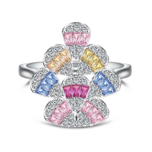 [Rose Jewels]Sparkling Colorful Water Drop Shape Daily Ring